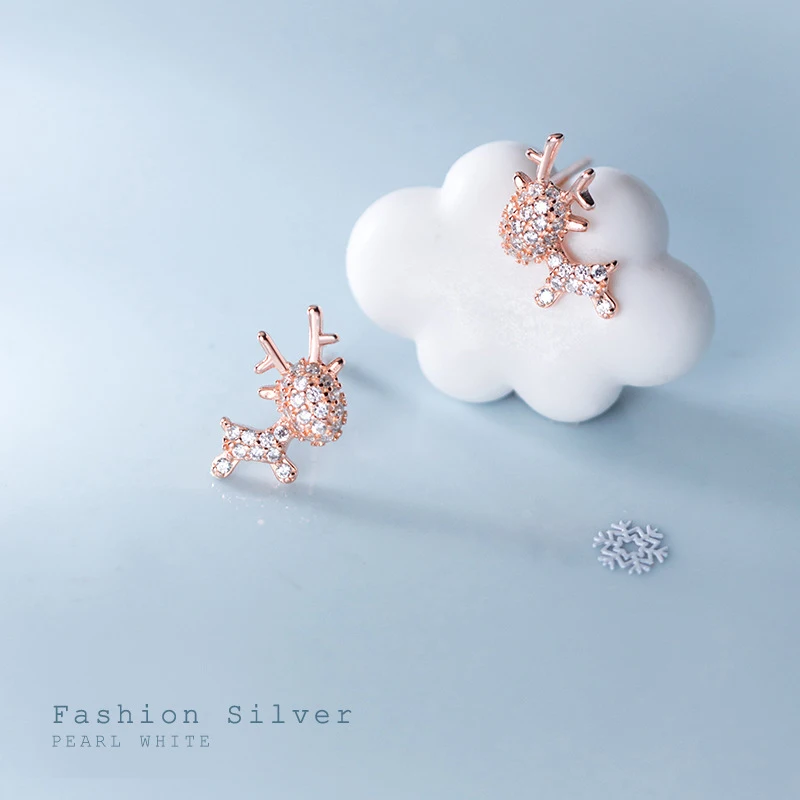 MODIAN Fashion 925 srebro Shining wyczyść CZ śliczne z łosiem luksusowe stadniny kolczyki dla Wome Fine Jewelry Christmas Gift — zdjęcie 5