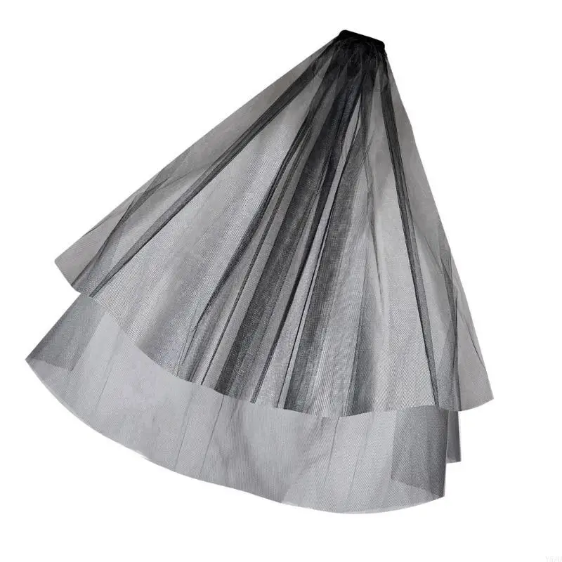 Y5JD حجاب الزفاف الفريد مع مشط أزياء الشعر concesories شعر ديكورز الشعر لسهولة ارتداء #3