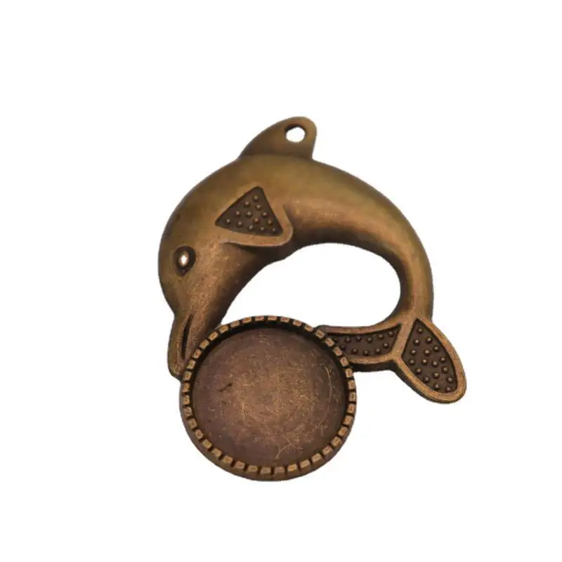 

30 шт./лот, ретро сплав, кабошон с дельфином, поддержка подвески, настройки, пустой лоток для камеи, ювелирные изделия, компоненты для изготовления DIY