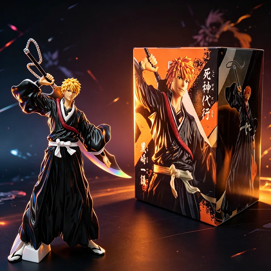 Bleach Anime Kurosaki Ichigo Actionfigur - 21cm PVC-Statue, Shinigami Ichigo Anime Sammlermodell, Desktop-Deko Geschenk