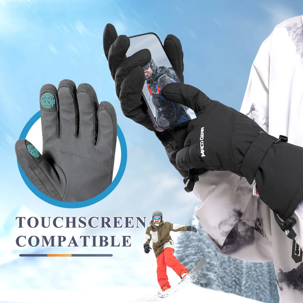 Winter Ski Gloves Warm Non-slip Touch Screen Waterproof Snow Cycling Snowboard Sports Gloves Outdoor Accessories for Men Women