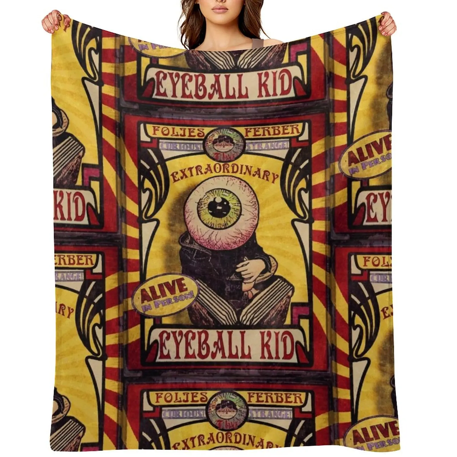 

The Extraordinary Eyeball Kid: Sideshow Poster Throw Blanket Shaggy For Baby Decorative Sofas Sofa Quilt Blankets