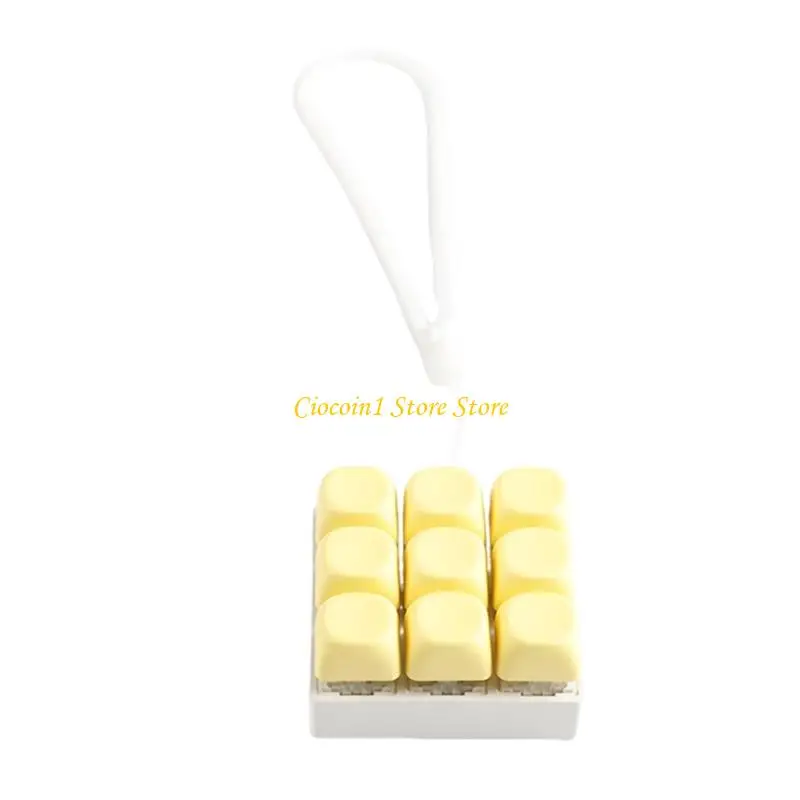 A3PC Colorful Keyboards Clicks Keychain Toy Keycap Tester Stress Reliever Featuring 9 Mechanical Switches Button
