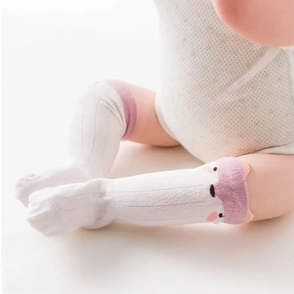 1Pair New Cotton Fox Baby Sock Non Slip Grips Toddler Long Socks 9Colors Knee High Socks Infant Girls