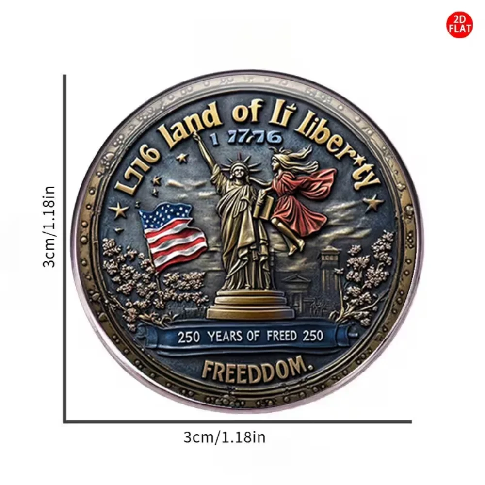 American Freedom Themed Commemorative Tinplate Badge Stainless Steel Flat Dropper Pin Clothes Backpacks Decorative Accessory