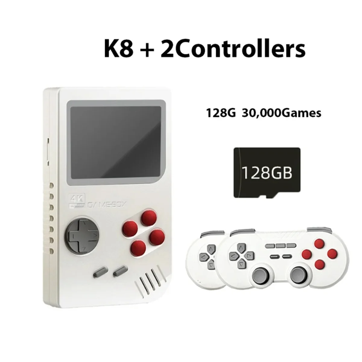 K8 Video Game Console 3D PSP 4K HD Output Open Source System Dual Controller 2.4G Fast Cooling Video Game Console 128G