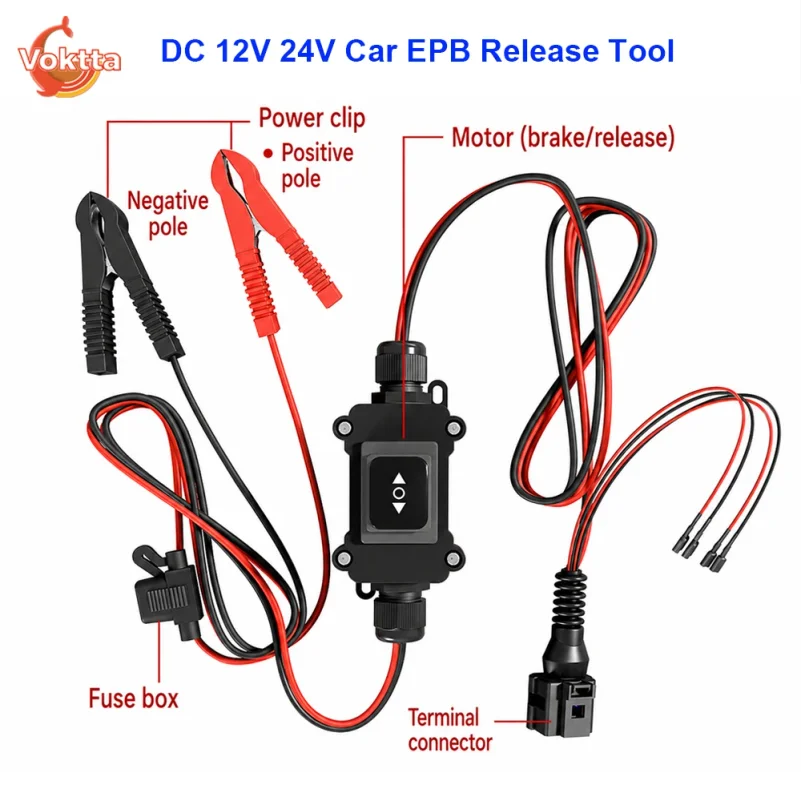 DC 12V 24V Car EPB Release Tool Electronic Motor One Click Reset Test Bidirectional Drive DIY Auto Parking Brake Repair Tools
