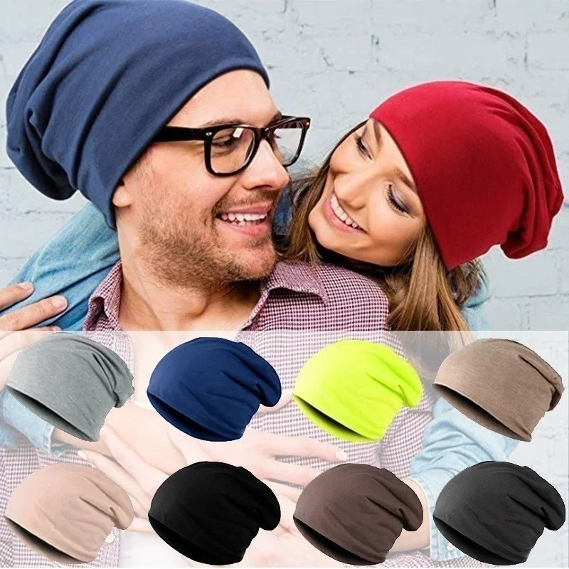 Women\'s Plain Beanie Hat Spring Cotton Slouchy Beanie for Women Man Knitted Bone Hat Ladies Skullies Cap Outdoor Chemo Cap