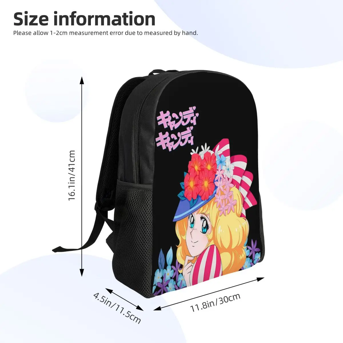 Candy Candy Anime Manga Student Backpack School Bag Hiking Travel Daypack for Boys Girls Fashion Bookbag Shoulder Bags