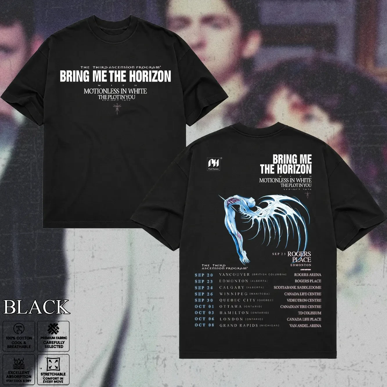 2026 Top Bring Me The Horizon Graphic Cotton T-shirt Unisex Summer Short Sleeve Fashion Brand Tee Luxury Casual Vintage Tees