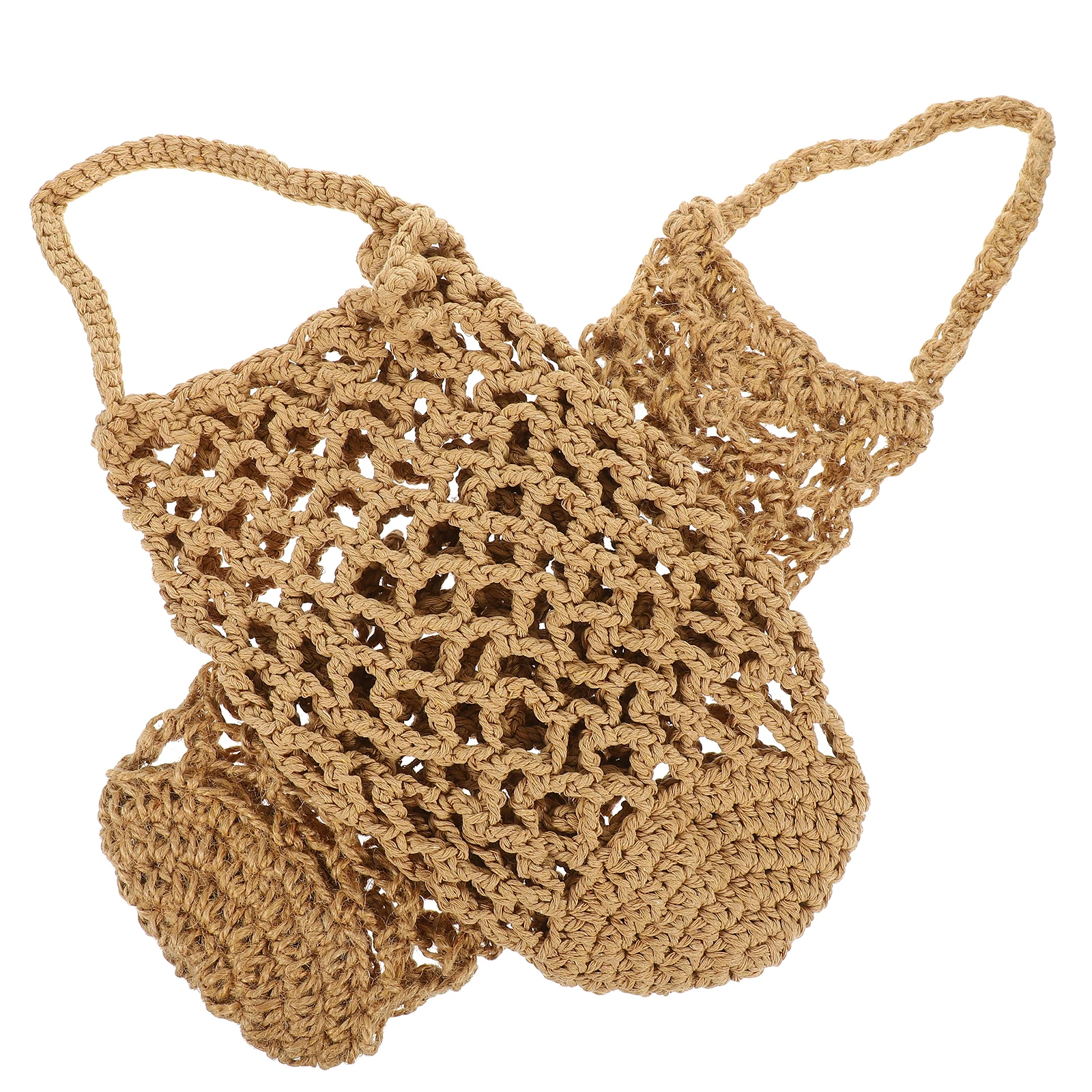

2pcs Multifunctional Hanging Storage Basket Handmade Cotton Rope Fruit Vegetable Organizer Wall Mounted Produce Hammock For Home