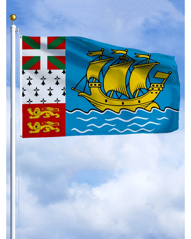 60×90 90x150 120×180CM Saint Pierre and Miquelon Flag Polyester Printed Banner Tapestry For Decor