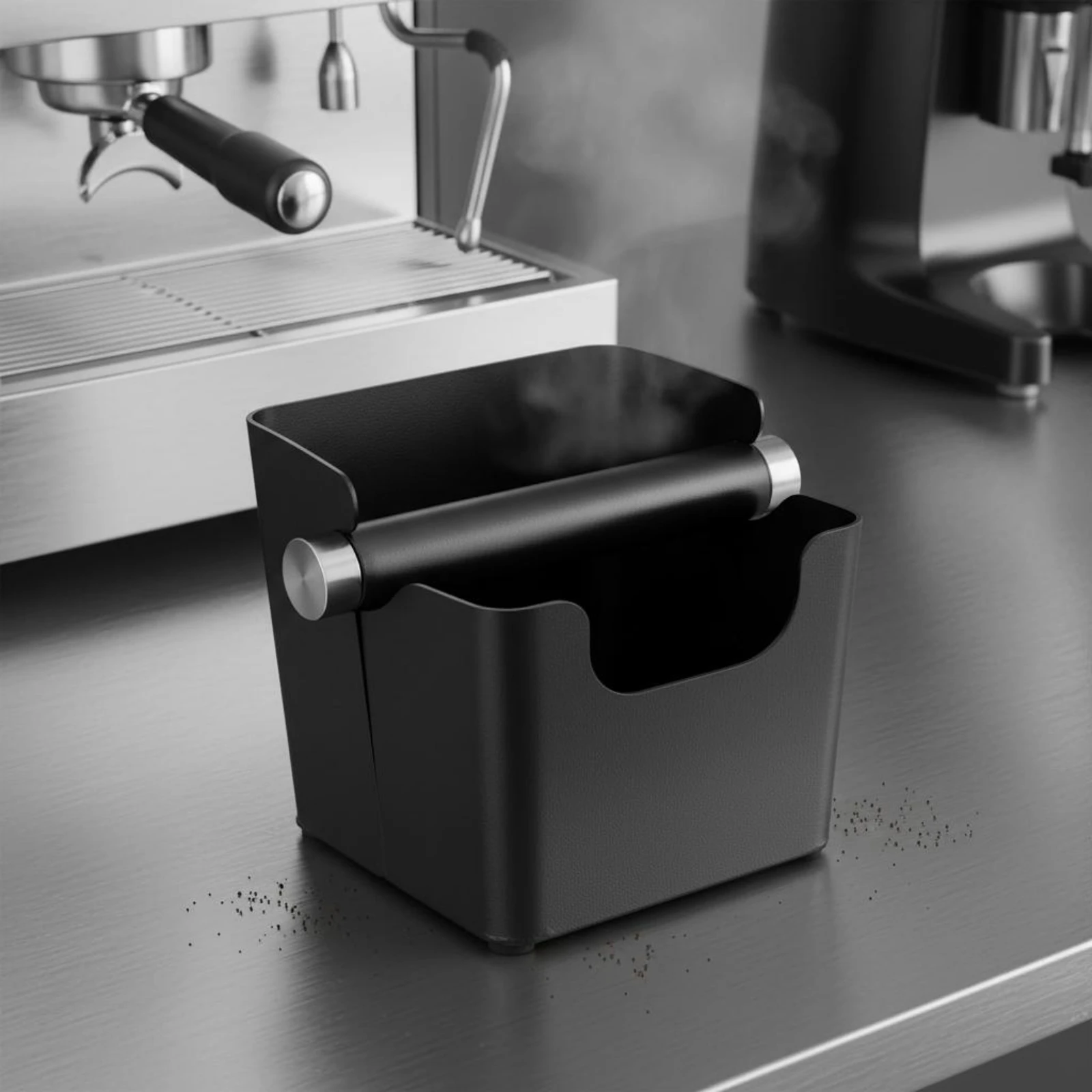 Coffee Knock Box Detachable Design Espresso Knock Box Espresso Dump Bin Non-Slip Base Coffee Grounds Dump Bin Large Capacity view 2
