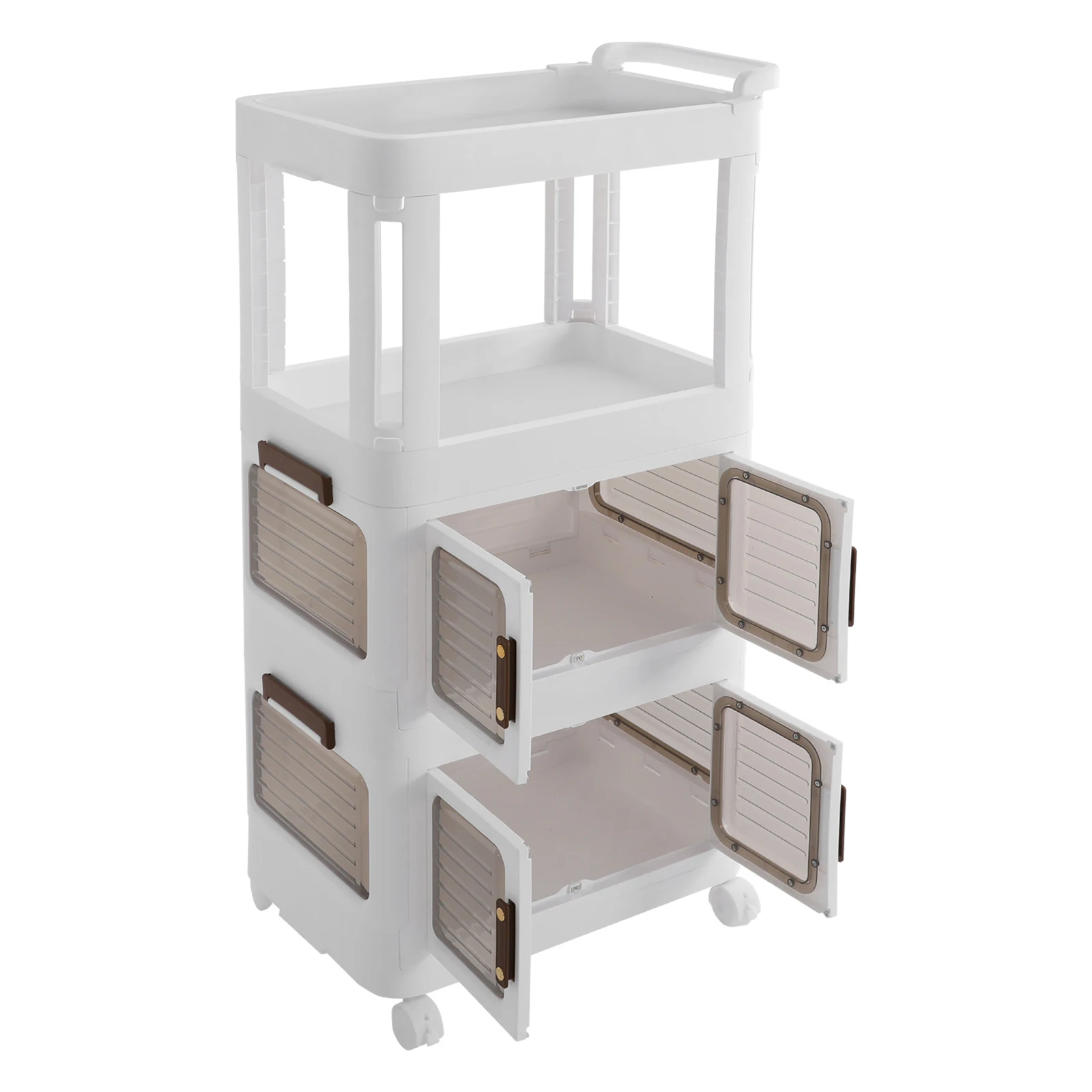 Movable Storage Wheelcart Service Cabinet or Beauty Carts Home Organizer with Drawers for Kitchen, Living Room, Toilet