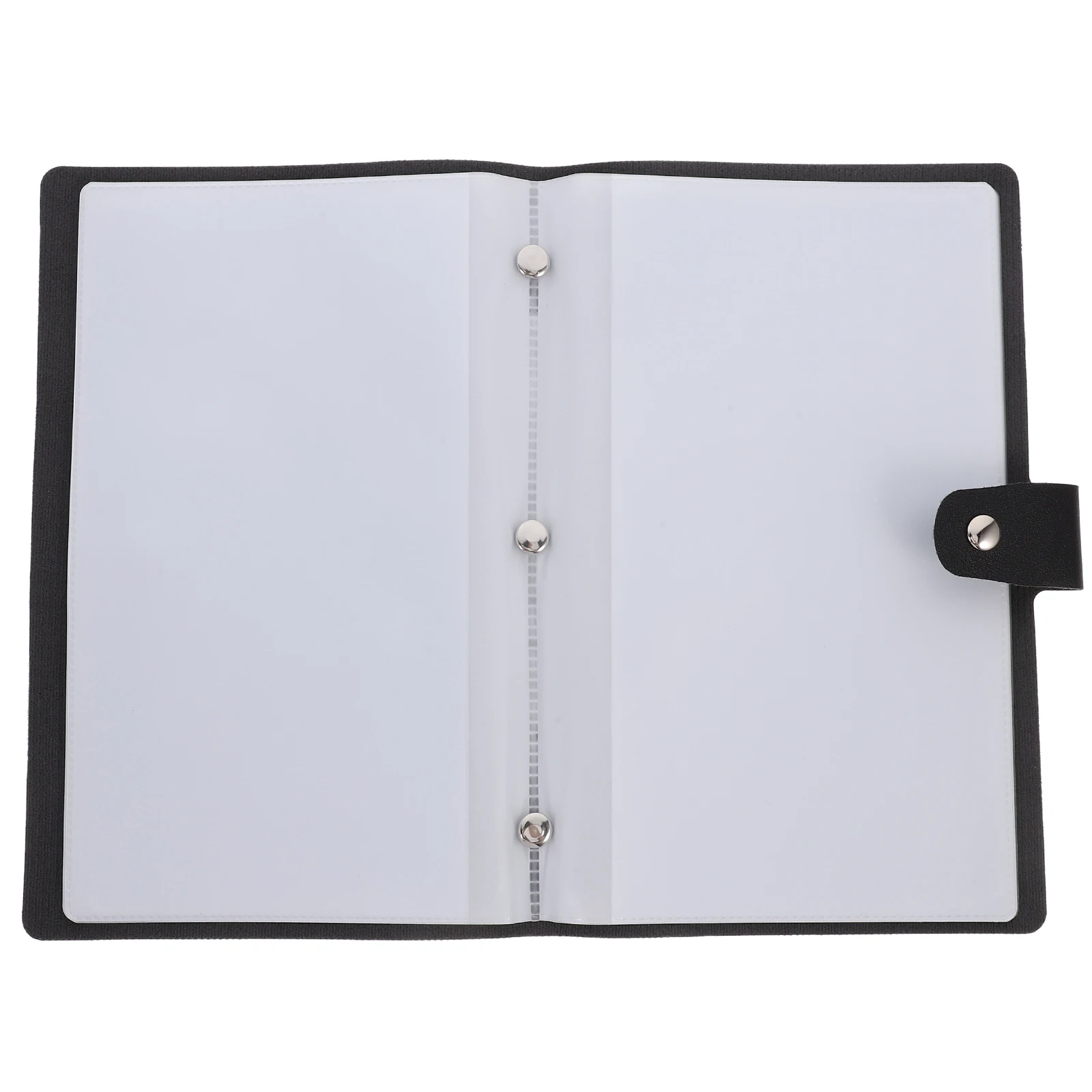 

Multi-function Bill Album Certificate Deposit Storage Clip Invoice Organizer Office Multifunction Black PU PVC Water Resistant