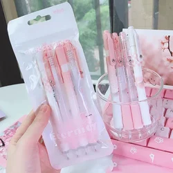 1/4pcs Cute Gentle Style Automatic Neutral Pens Kawaii Black Ink Mechanical Gel Pens Korean Stationery School Office Girl Gift