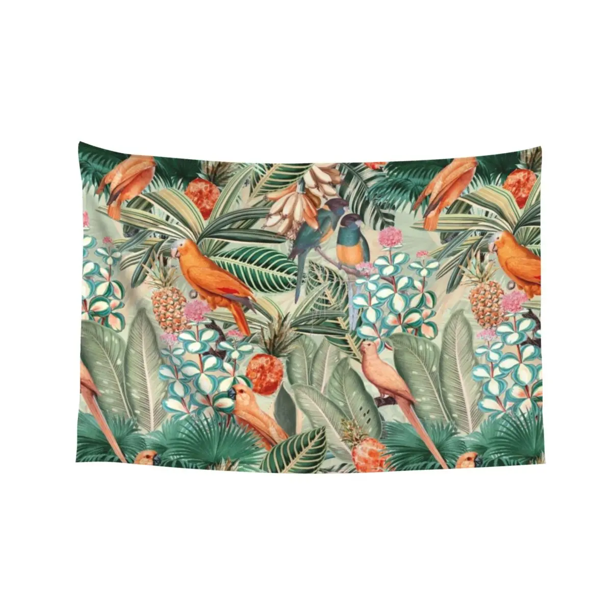 

Vintage Orange Tropical Bird Jungle Garden Tapestry On The Wall Wall Art Carpet Wall Decorative Mural Tapestry