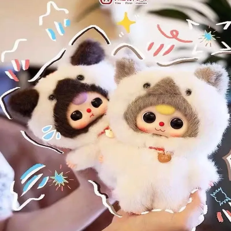 

2025 100% original Baby three Whose cat am I series Surprise blind box Plush doll decorative ornaments Bag pendant birthday gift