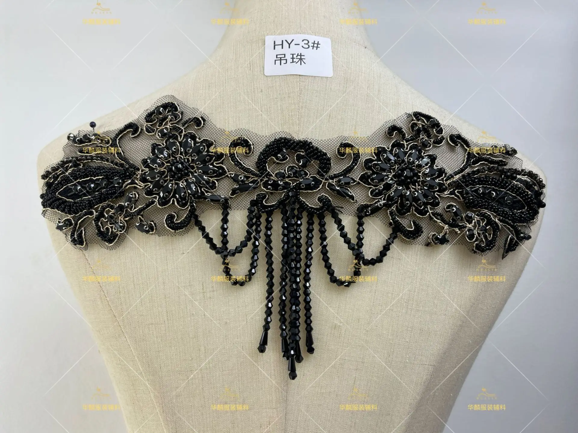 11 色手作りダイヤモンドバスト素材イブニングドレスネック生地高級タッセルビーズクリスタルクラウン形状アパレル装飾