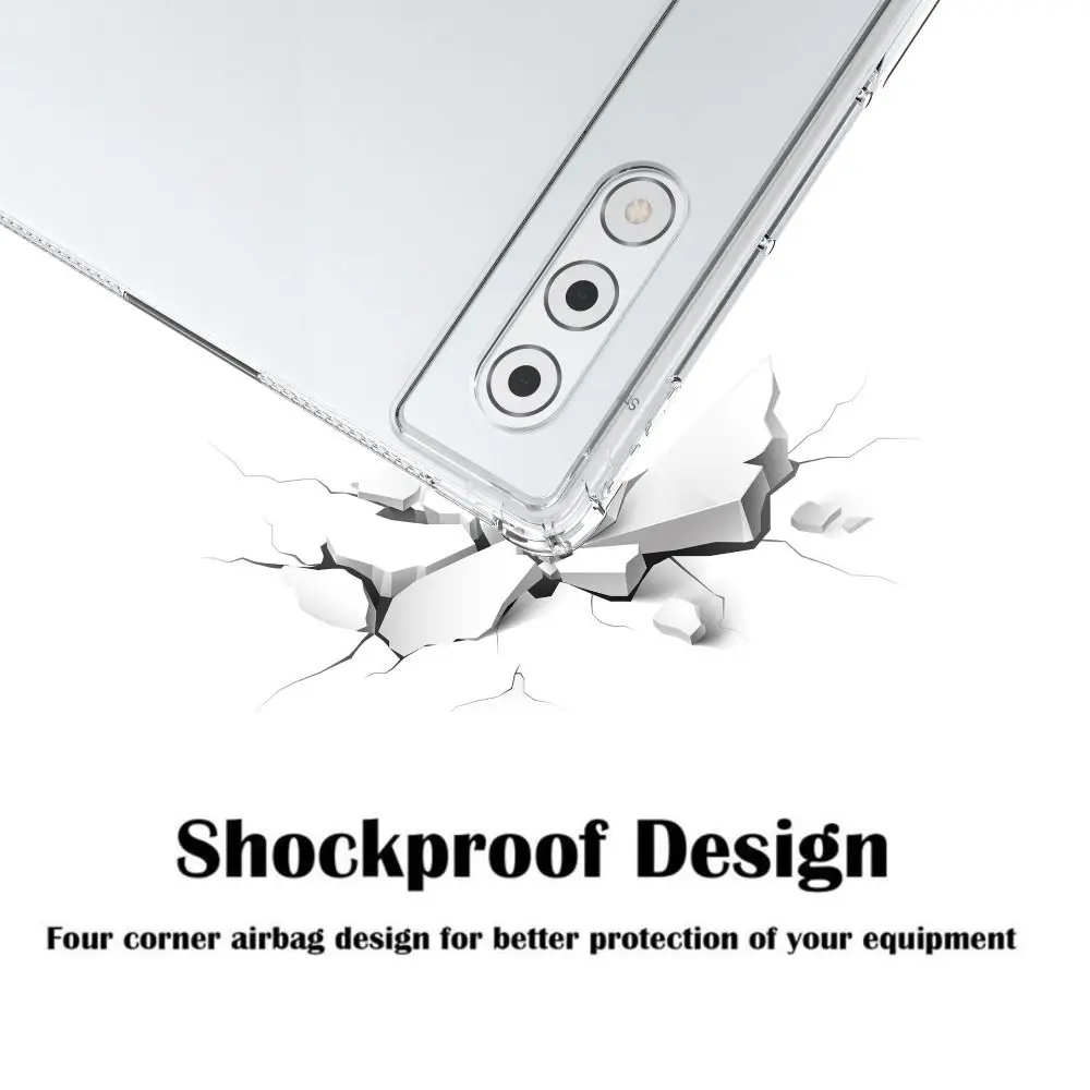 Transparent Tablet Case with 4 Airbags TPU Back Cover Soft Shockproof Protective Shell for Lenovo Xiaoxin YOGA Pad Pro 12.7 inch