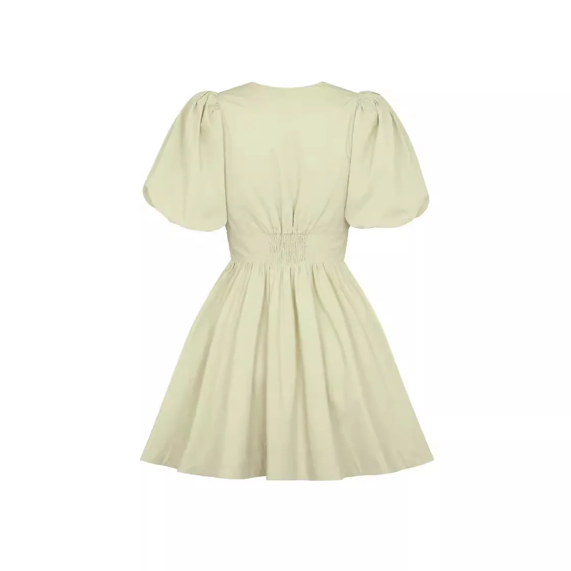 Elegancki, wiązany w pasie, dekolt w serek, długość do kolan, damski, jednolity kolor, transgraniczny, luźny, sportowy, podstawowy model.