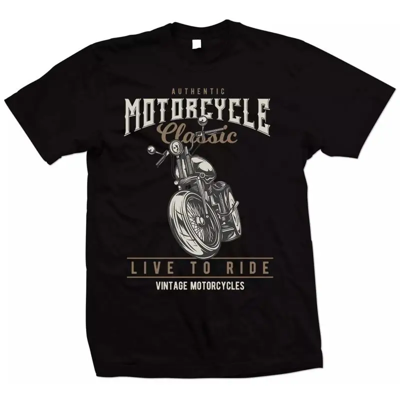 

Classic Motorcycle Live To Ride T Shirt Vintage Motorbike Biker