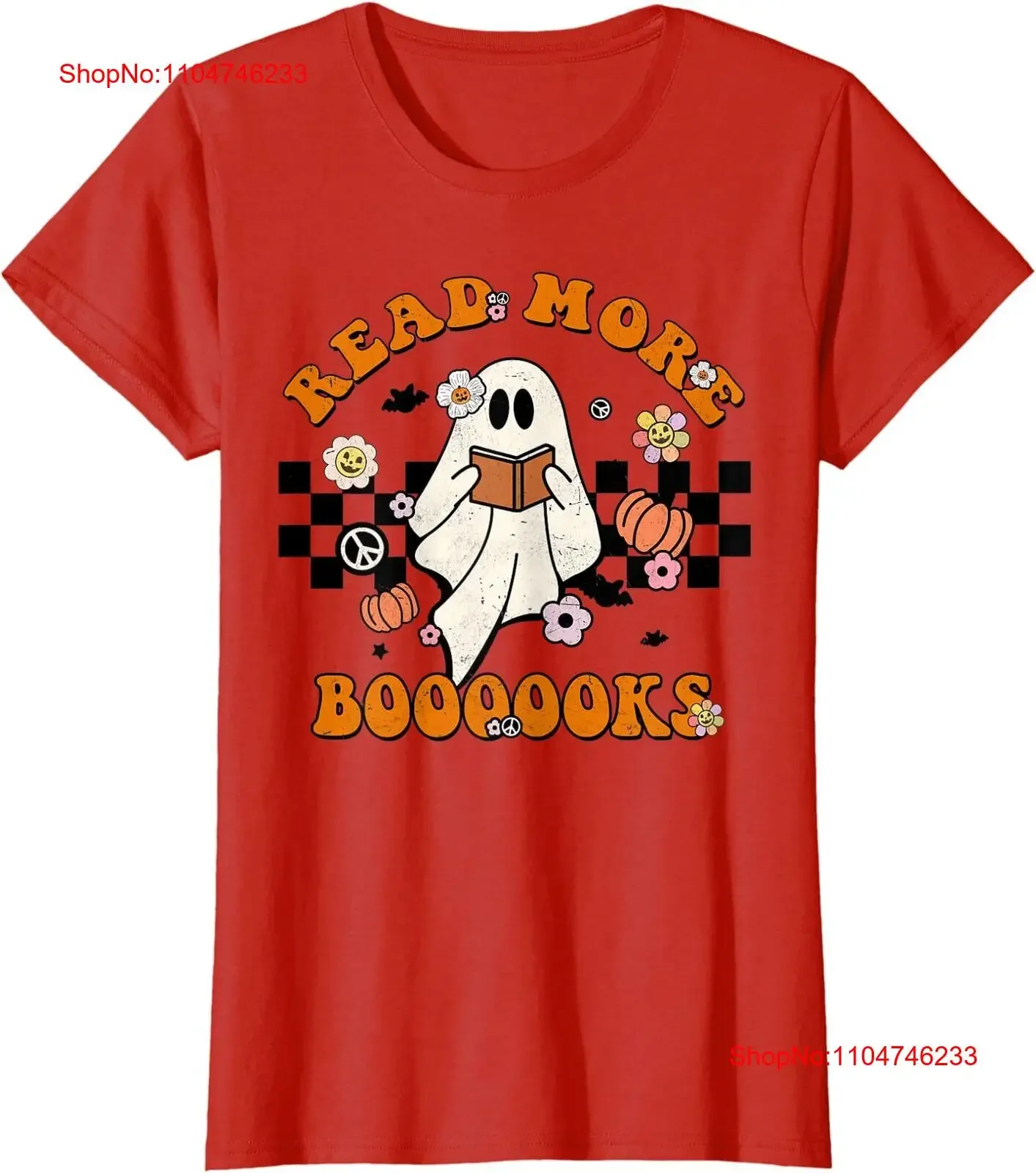 

Groovy Halloween Read More Books Boo Ghost Забавная женская футболка с круглым вырезом для учителей винтажная стираная модная футболка унисекс с графикой