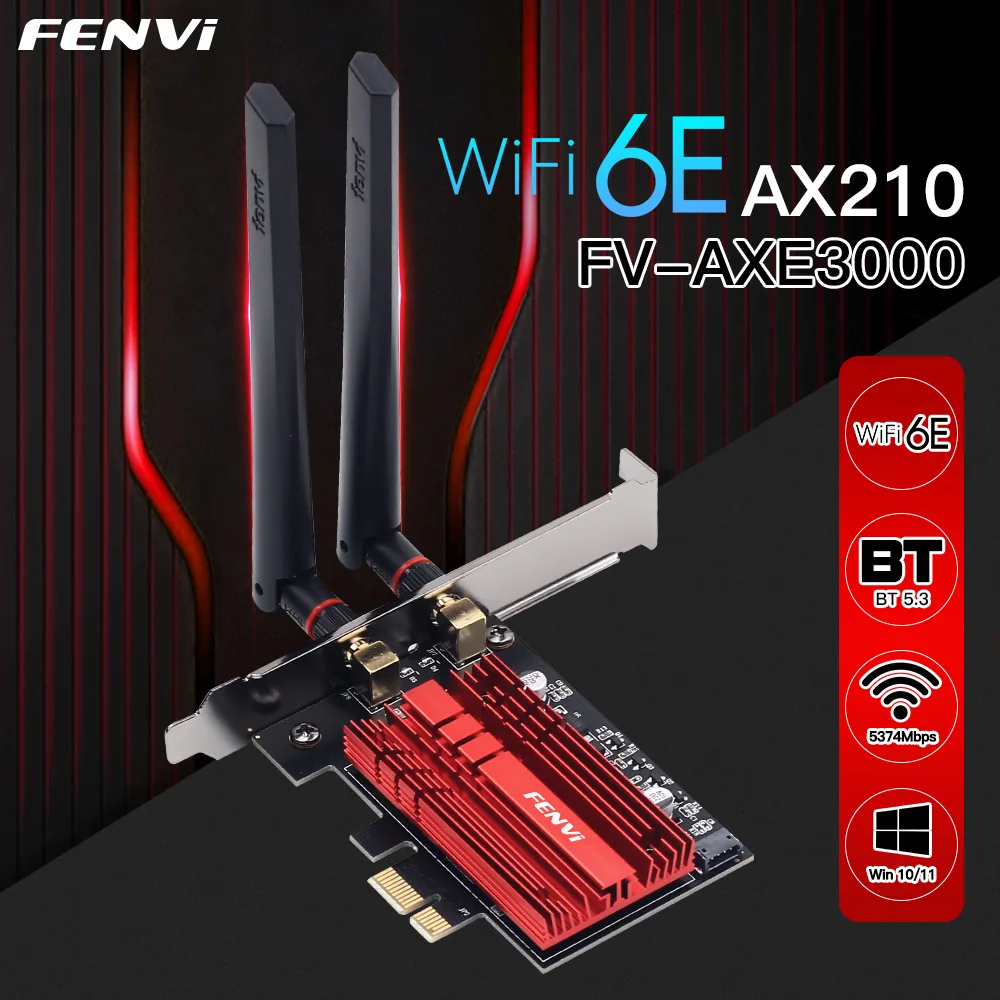 Fenvi WiFi 6E AX210 FV-AXE3000 5374 Мбит/с для Bluetooth 5.3 2