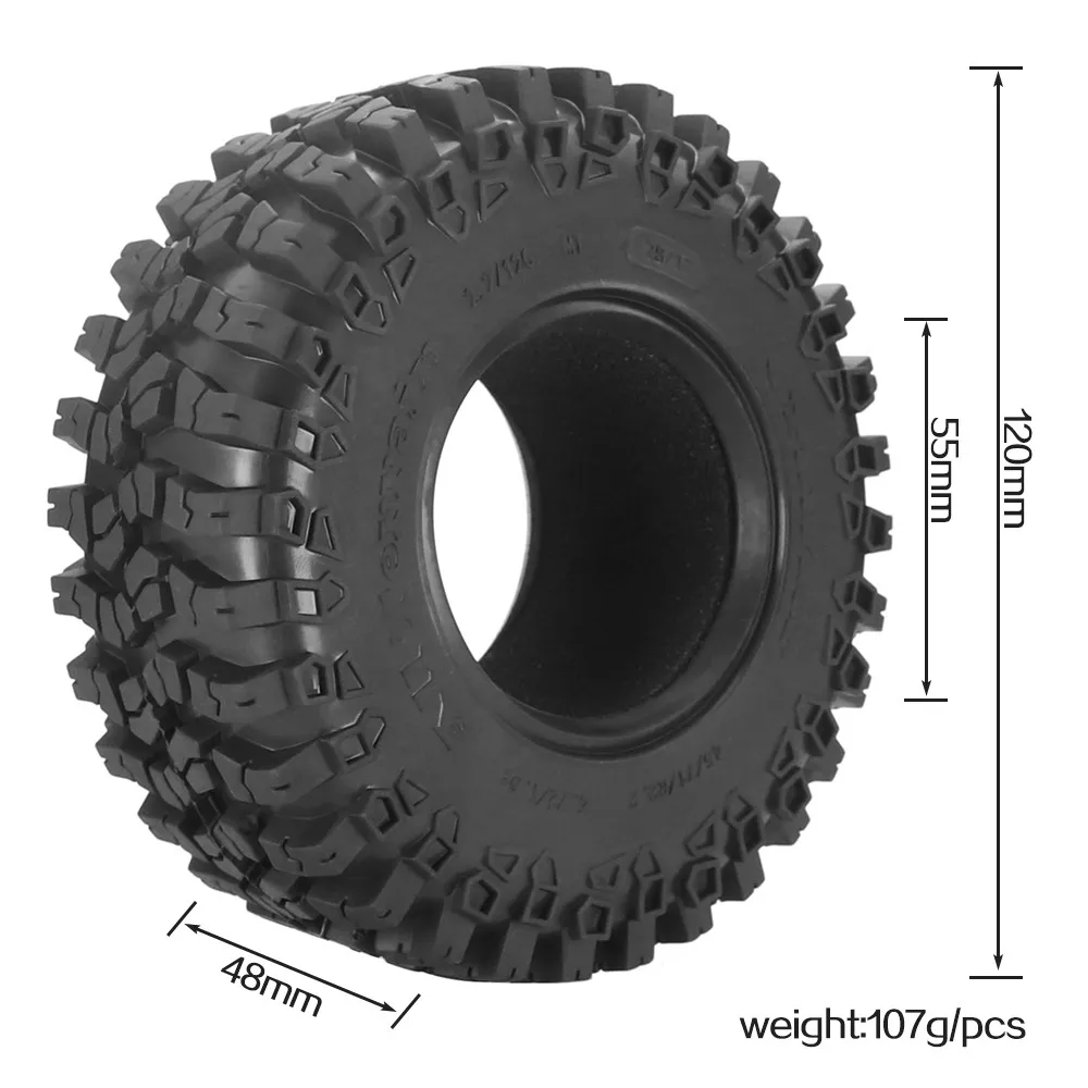 2.2 Inch G8 120*48mm Rubber Tire For 1/10 Rc Crawler Car Traxxas Trx4 Axial Scx10 Wraith Scx10 Yikong Wrangler 2.2 Wheel