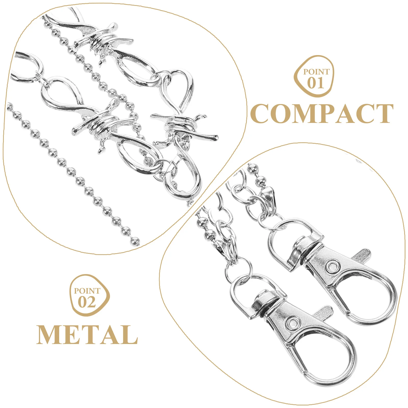 العصرية الهيب هوب الشرير شرابة الخصر سلسلة شوكة قلادة تصميم فريد دائم المعادن الجينز التنانير السراويل التبعي #4