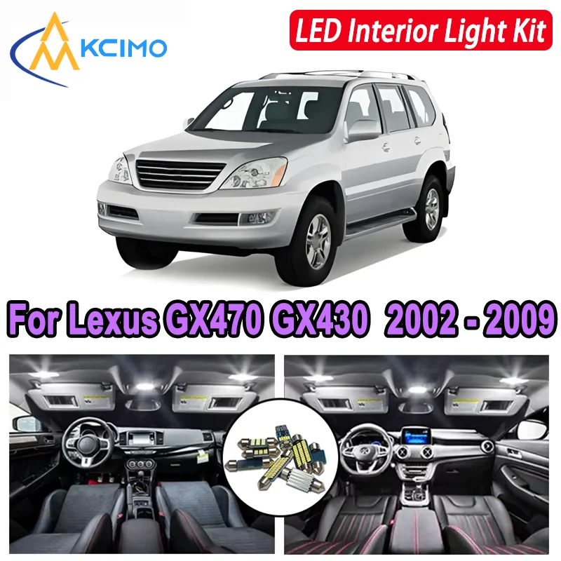 

Kcimo светодиодный для Lexus GX470 GX430 2002 2003 2004 2005 2006 2007 2008 2009 Премиум яркий светодиодный комплект внутреннего купольного освещения багажника автомобиля