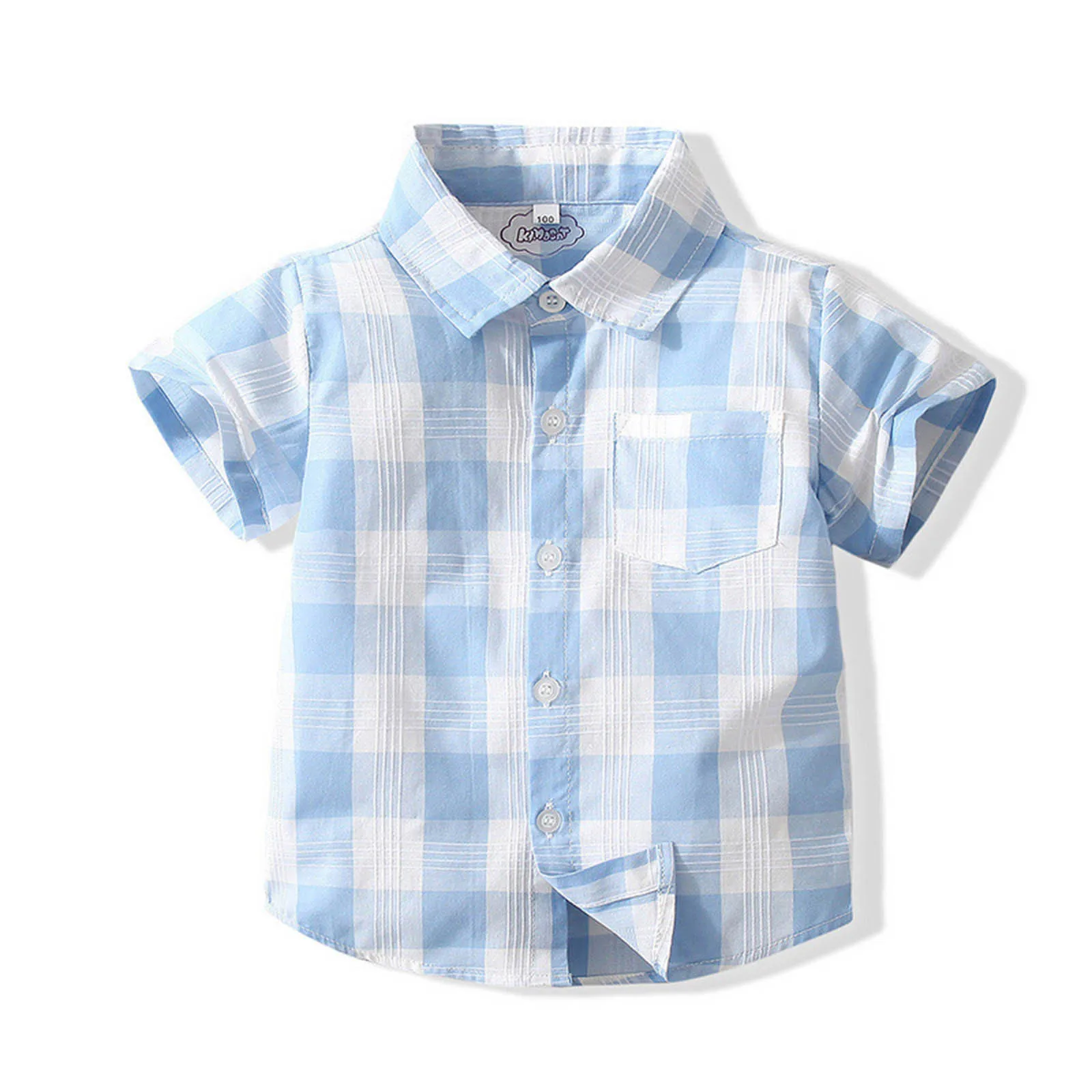 

2024 2-7y Classic Kid Plaid Shirts Short Sleeve Kids School Clothes Children Clothing Sweatershirt Teenage Top Boys Shirt Outfit