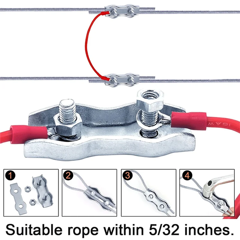 

ABZV-M5 Poly Rope Connector Set Galvanized Steel Connector With Silicone Copper Conductive Wires Poly Rope Connector Set
