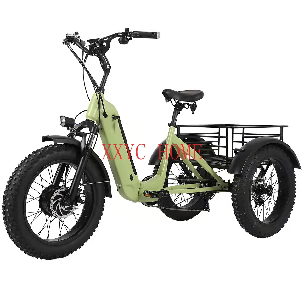 Electric Tricycle Bicycle Fat Tire Foldable Labor Saving Convenience Can Be Loaded Goods Convenient Space Saving Selling Stock