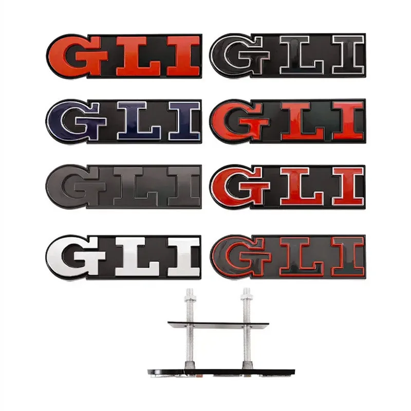 3D Metal Logo GLI Emblem Letters Car Front Grill Badge For Volkswagen Golf Bora VW Jetta MK4 MK5 MK6 MK7 GLI Sticker Accessories