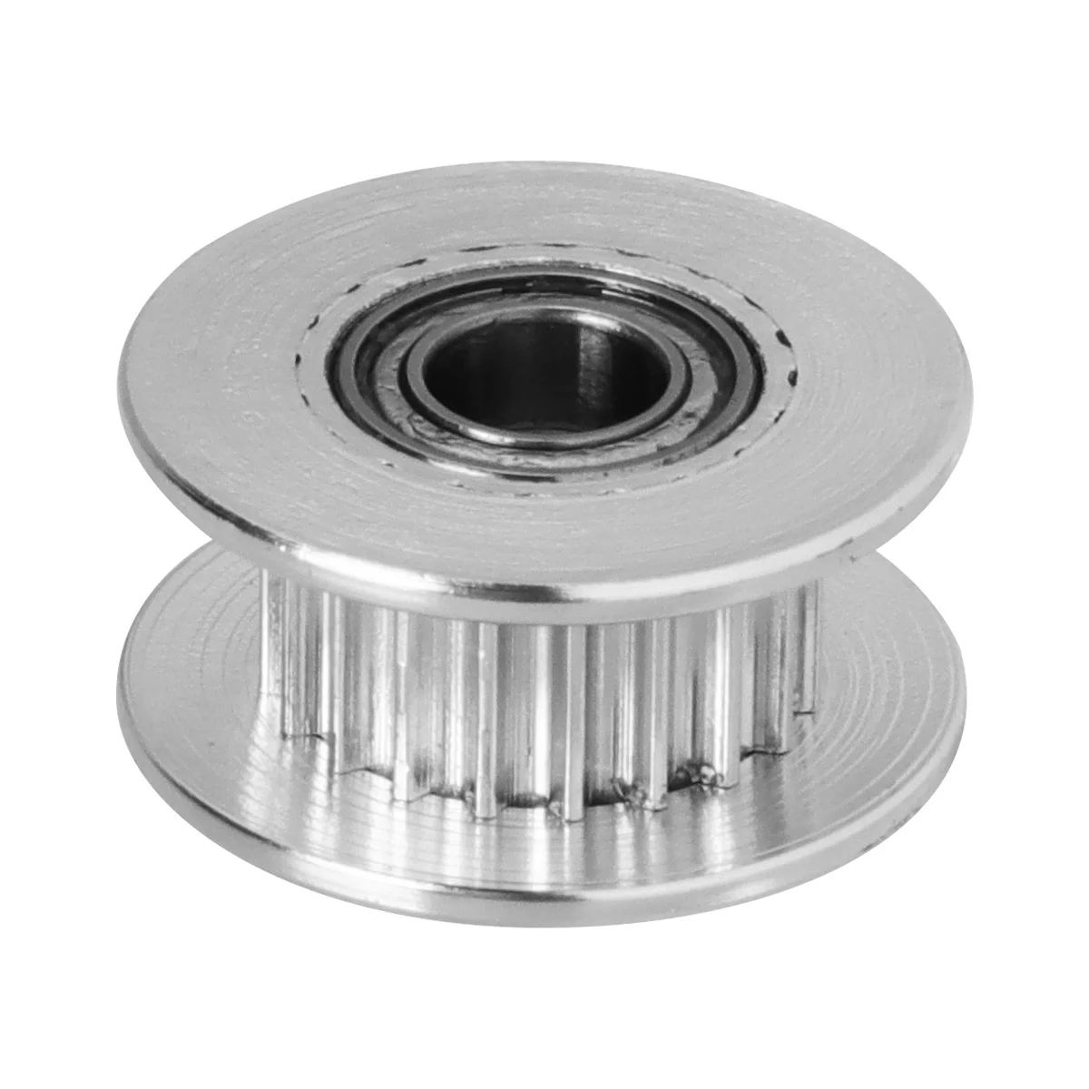 5Pcs 2Gt Synchronous Wheel for 3D Printer 20 Teeth 5Mm Bore Aluminum Idler Pulley with Dual Bearings Long Life Performance