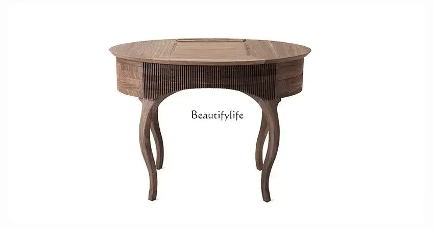 05-*North American black walnut pure solid wood, European log simple modern clamshell dressing table