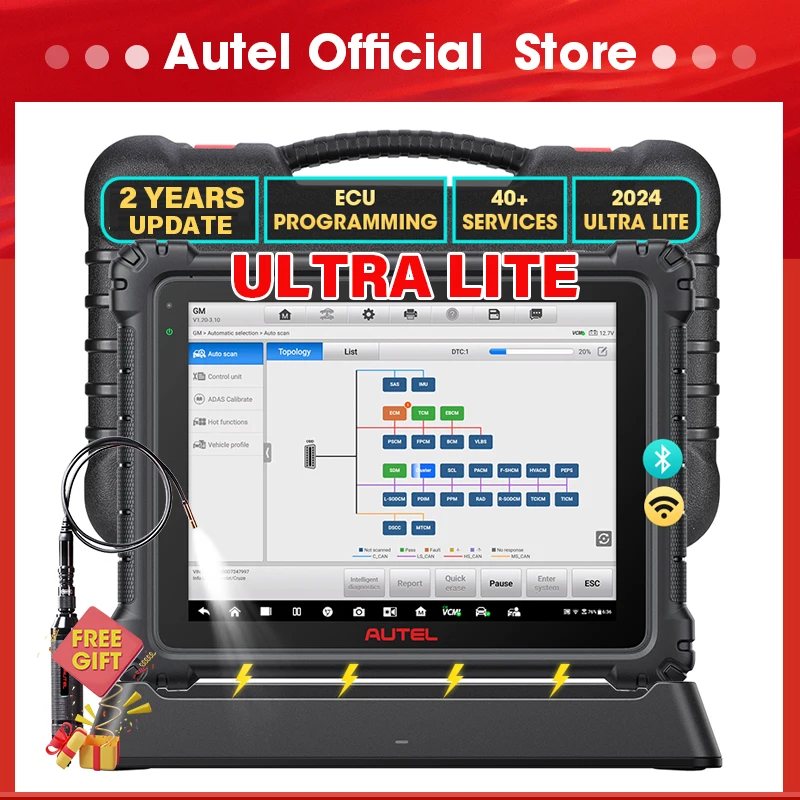 Autel Ultra Lite Diagnostic Scanner Advanced VCMI ECU Programming CAN FD Auto Scan Tool All System Diagnosis PK MS919