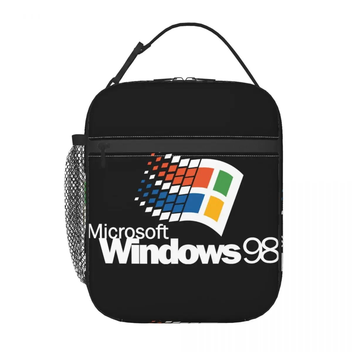 Windows 98 Stacked Logo Insulated Lunch Bag Tote Food Handbag