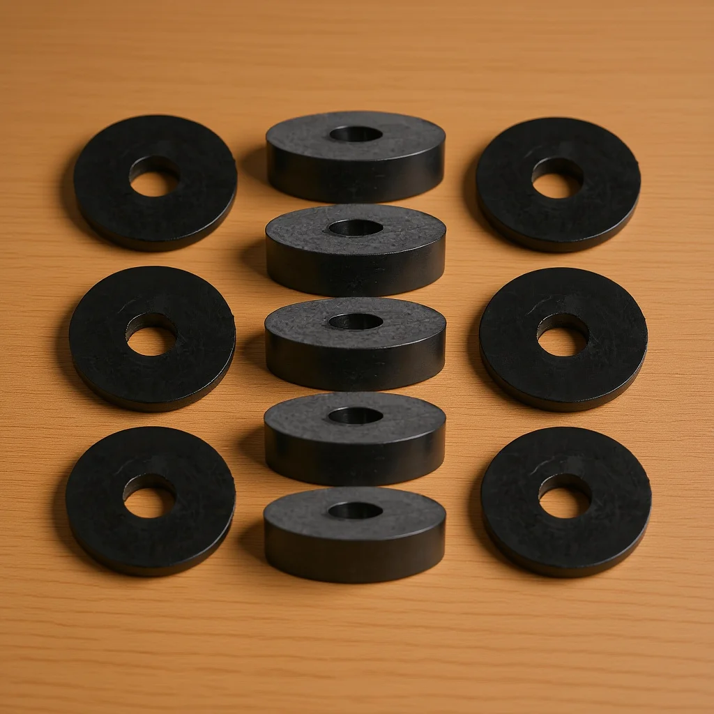 

25Pcs Rubber Vibration Damping Pads Shock Absorber Flat Rubber Washers Abrasion Resistant for Equipment Appliances