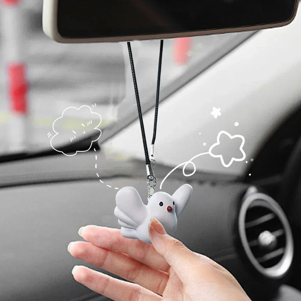 Peace Dove Car Pendants Auto Rearview Mirror Hanging Little White Pigeon Decoration Pendant Backpack Christmas Tree Home Pendant