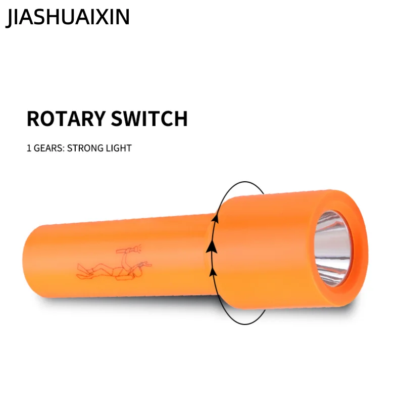 JIASHUAIXIN T6 مصباح يدوي للغوص ضوء قوي مقاوم للماء ليلة الصيد مصباح في الهواء الطلق خفيف الوزن مصباح يدوي قوي
