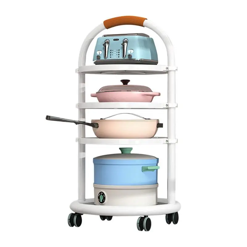 

5 Tier Rolling Utility Cart Storage Shelf Movable Gap Large Trolley Services Cart With Lockable Height For KitchenBathroom