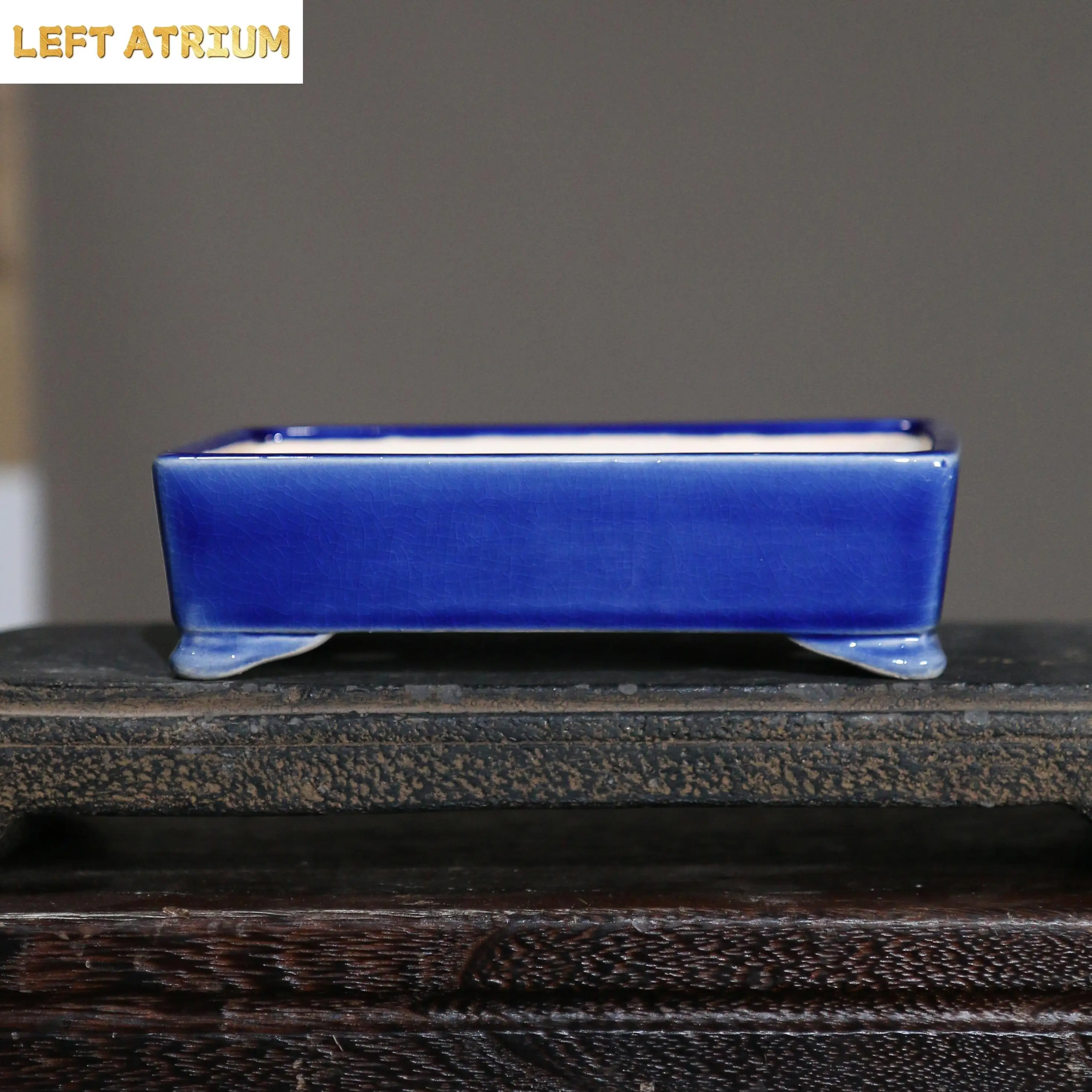 Yixing Purple Sand Flower Pot Solid Color Home Ceramic Bonsai Flower Pot Square Chinese Style Succulent Decorative Flower Pot