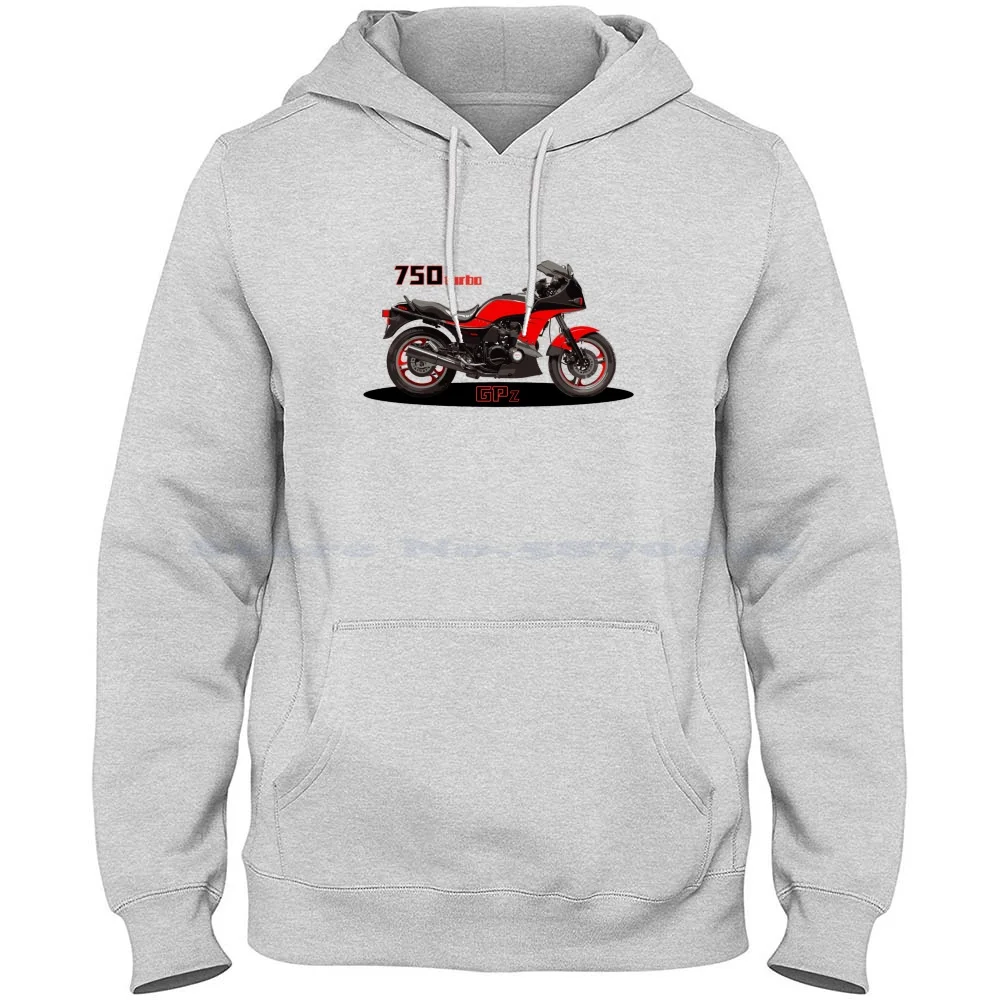 Gpz 750 Turbo Side Custom Made Illustration Design 100% Cotton Hoodie Gpz 750 Turbo Fastest Zx Motorcycles Biker Japanese