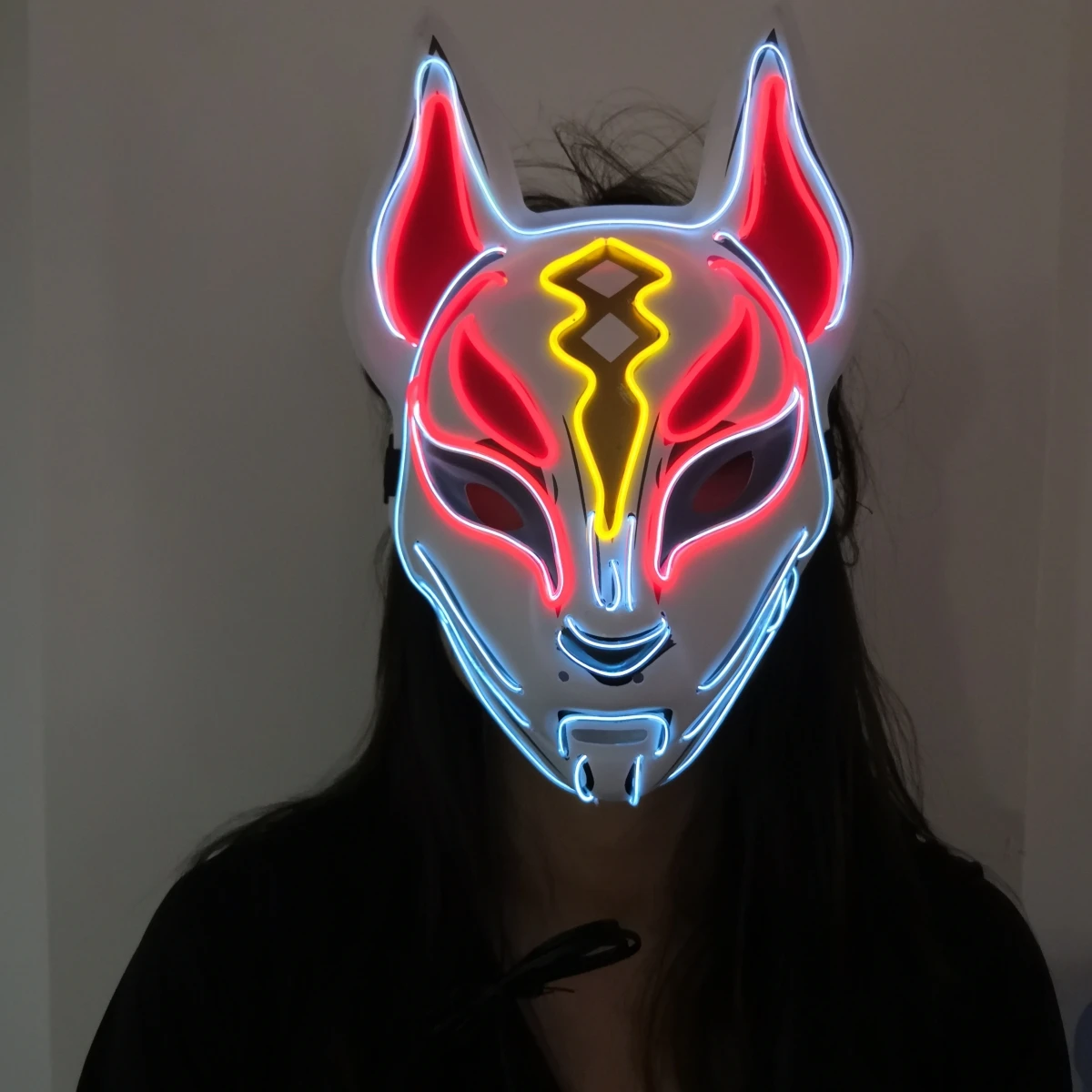 Maschera per la festa di Halloween di natale per la festa di nozze di compleanno Masquerade LED Fox Mask incandescente puntelli Cosplay Hot Carnival