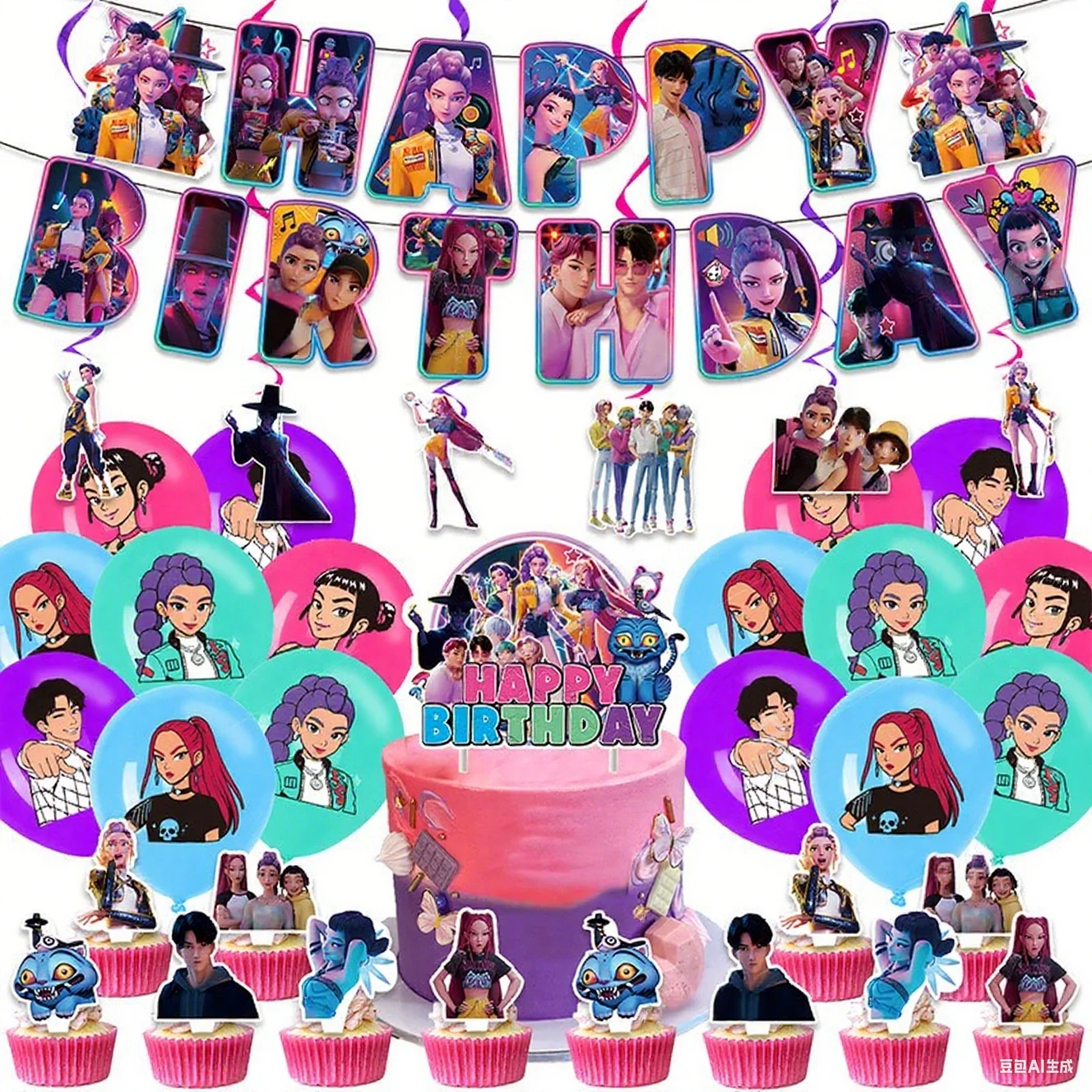 kpop demon jagers eetbare taart topper gepersonaliseerde kpop verjaardag decor