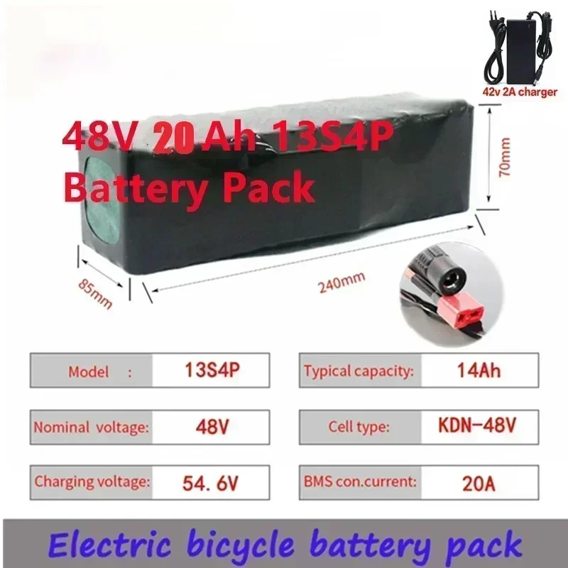 18650 Ebike Batería 13S4P 48V 20AH Bicicleta eléctrica Paquete de celdas de iones de litio apto para motor Bafang de bicicleta eléctrica