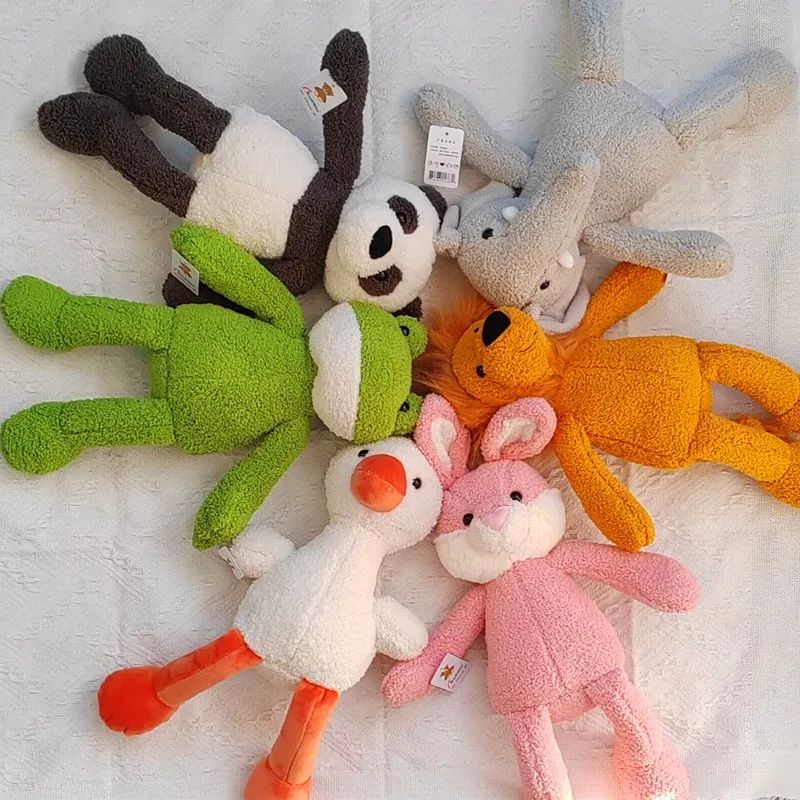 Длинноногие куклы-кролики, лесные животные, плюшевые игрушки, панда, куклы-утки, детские удобные куклы для подарков на день защиты детей