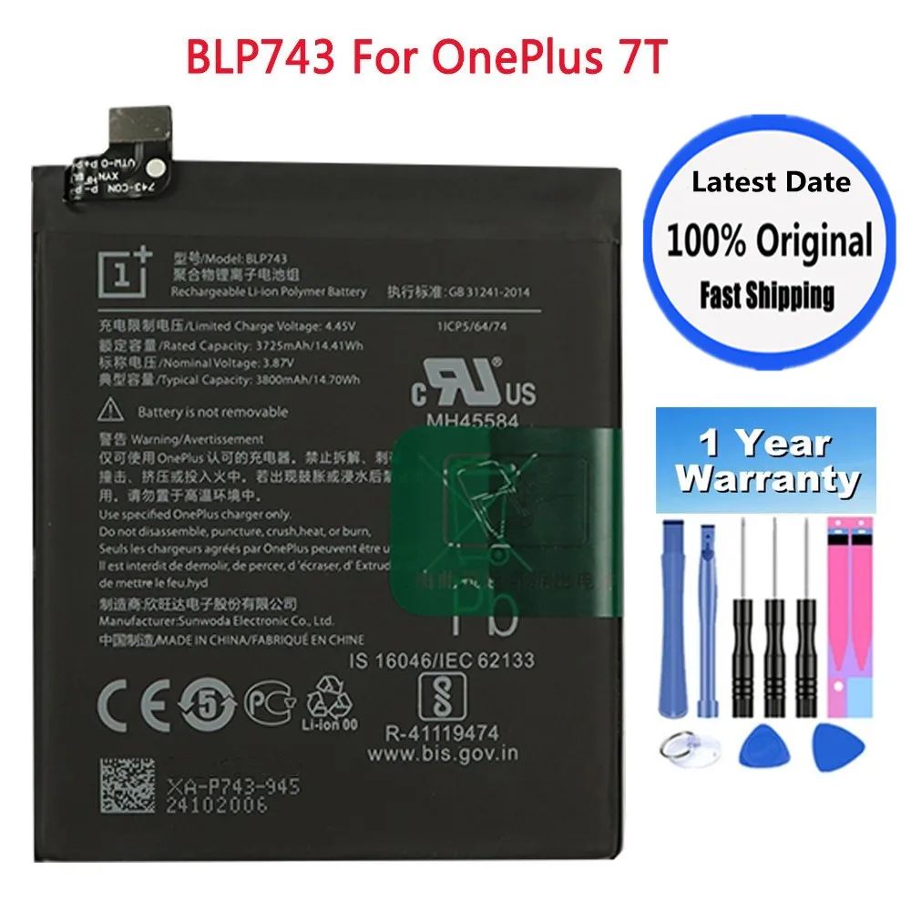 BLP743 BLP745 Original Phone Battery For Oneplus 7T / 7T Pro One Plus 7T / 7T Pro 7TPro Battery Bateria Fast Shipping
